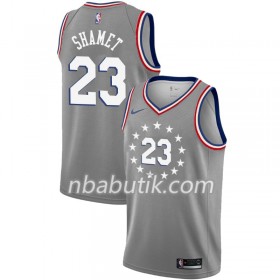 NBA Mænd Trøje Philadelphia 76ers Landry Shamet 23 2018-19 Nike City Edition Grå Swingman